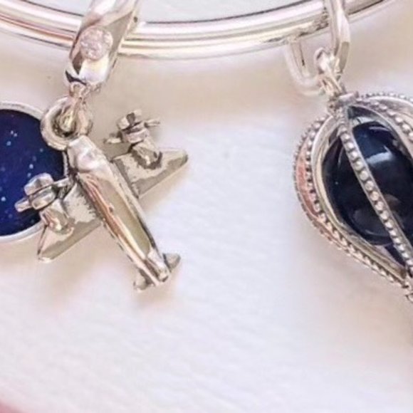 2 Pandora Charms Hot Air Balloon Blue and plane (NWT) - Picture 2 of 2